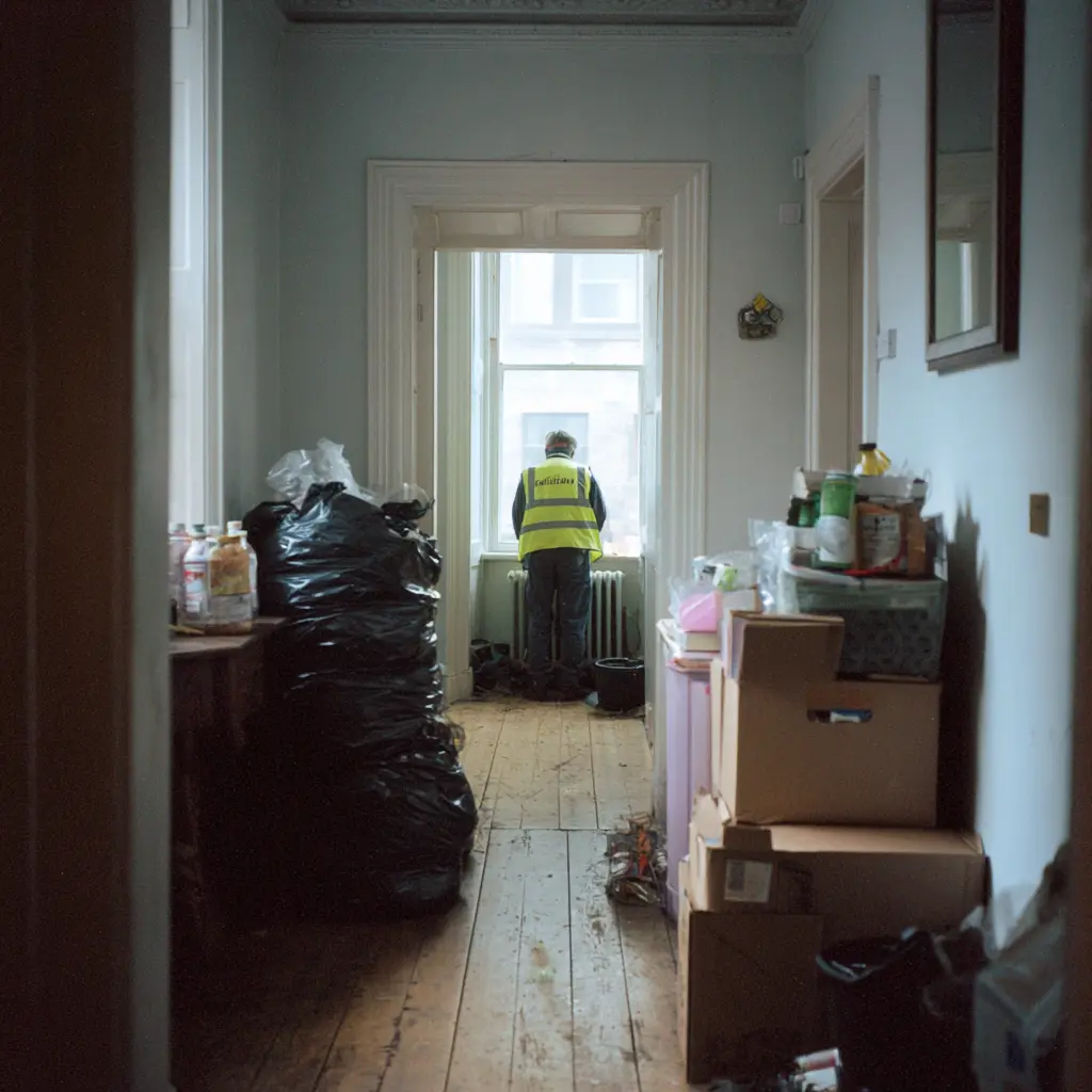 Cleared Glasgow tenement flat interior after professional clearance